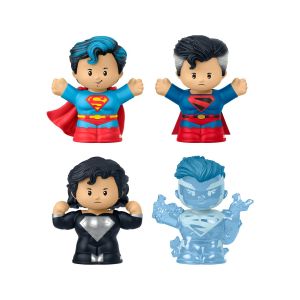 DC Comics - pack 4 mini figurines Fisher-Price Little People Collector Superman: Through the Ages 7 cm  - Mattel Figurine  - MATTJFD63