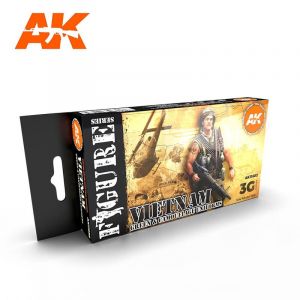 Peinture UNIFORMES VIETNAM GREEN & CAMOUFLAGE  - AK Interactive Peinture à maquette acrylique  - AK-AK11682