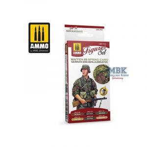 Peinture Camouflage de printemps WAFFEN SS. Ensemble Eichenlaubmuster allemand  - Ammo by Mig Peinture à maquette acrylique  - AMIG7043