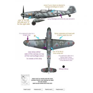 Accessoire Messerschmitt Bf-109G-2 / Bf-109G-4 MTT Camouflage peinture de motif Masque (conçu pour être utilisé avec des kits de trompette) 1/32TNM32-