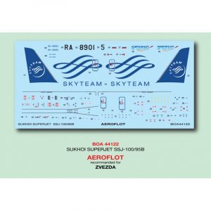 Décal Sukhoi Superjet 100-95B Sky Team BOA144122  - Boa Decals Décalcomanies pour avions civils