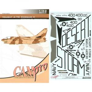 Décal Vought A-7E Corsair (1) 16052 AC/400 VA-72 Blue Hawks USS JFK 1991 Desert camouflage schemes FS31667/FS30233 `Desert Storm 1/32CAMP3202  - CAM P