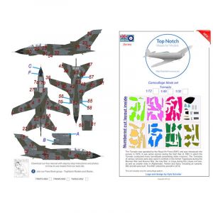 Accessoire Masque de peinture de motif de camouflage Panavia Tornado (conçu pour être utilisé avec les kits Revell)  1/48 TNM48-M092  - Top Notch Masq