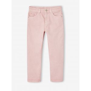 Pantalon slim fille morphologique large rose poudr&eacute;