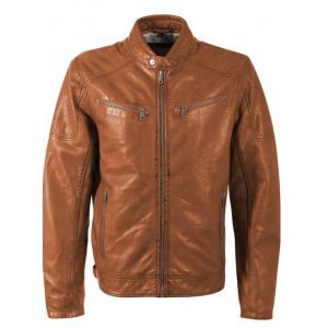 Blouson cuir homme cognac style moto GIPSY
