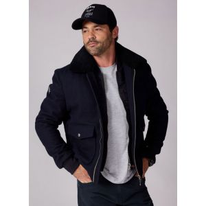Blouson tissu homme navy style pilote Patrouille de France