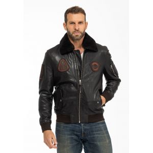 Blouson cuir homme style pilote Redskins Patrouille de France