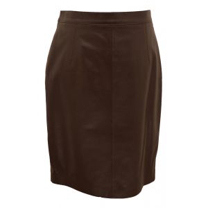 Jupe cuir femme agneau marron Cuirs Guignard