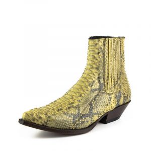 Boots cuir homme python mayura camel