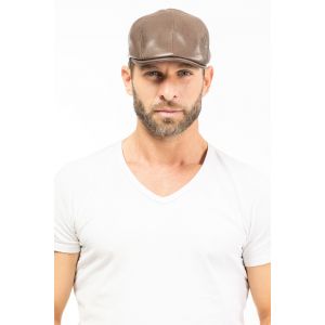 Casquette cuir homme marron Cuirs Guignard