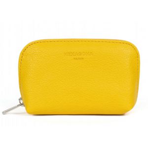 Porte-monnaie cuir vachette jaune Hexagona
