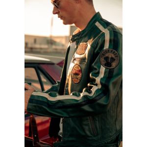 Blouson cuir homme pasture vert Daytona