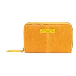 Portefeuille cuir jaune Hexagona