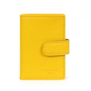 Porte cartes cuir vachette jaune Hexagona