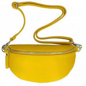 Sac banane cuir jaune