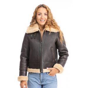 Bombardier mouton femme marron/beige Cuirs Guignard