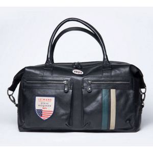 Sac voyage cuir noir 24H du Mans Steve McQueen