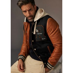 Blouson teddy homme noir cognac Redskins