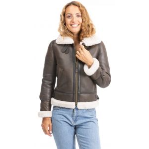 bombardier mouton femme marron schott