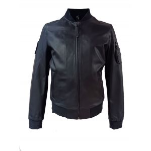 Blouson cuir homme navy Patrouille de France