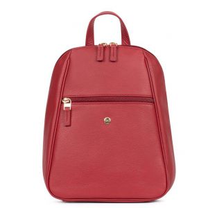 Sac à dos cuir femme rouge Hexagona