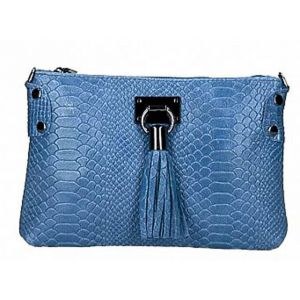 Pochette cuir femme imprimé python jeans Cuirs Guignard