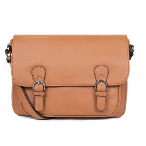 Gibecière Cuir de vachette grainé tan Hexagona