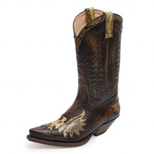 santiag cuir cuervo britness flo marron Sendra