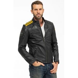 Blouson cuir 24 H LE MANS noir