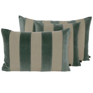 Housse de coussin en lin lavé et velours Brisbane - 4 couleurs - Haomy - Harmony Textile, 40*60 cm / Pigeon