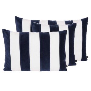 Housse de coussin en lin lavé et velours Perth - 4 couleurs - Haomy - Harmony Textile, 40*60 cm / Encre