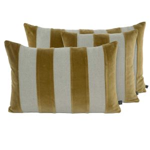 Housse de coussin en lin lavé et velours Brisbane - 4 couleurs - Haomy - Harmony Textile, 40*60 cm / Gold