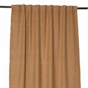 Rideau California Haomy Ruflette et Passe-Tringle 130&times;280 cm - 9 couleurs tendances, Tabac / 130x280 cm