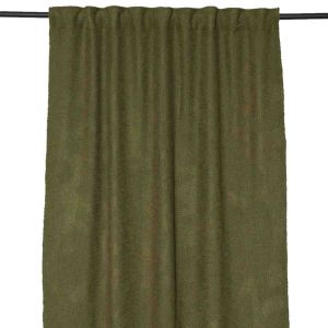 Rideau California Haomy Ruflette et Passe-Tringle 130×280 cm - 6 couleurs tendances, Olive / 130x280 cm