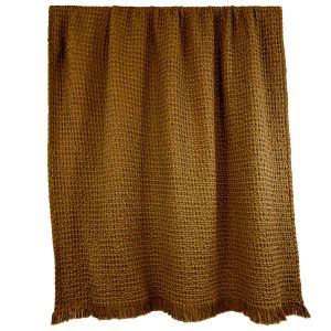 Couvre lit coton lav&eacute; nid d'abeille Tempo Haomy - 12 couleurs intemporelles, Gold / 240x260 cm