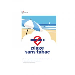 Affichage officiel " espaces sans tabac " 1 pièce(s) panneau rigide " plage sans tabac " a4 - novap