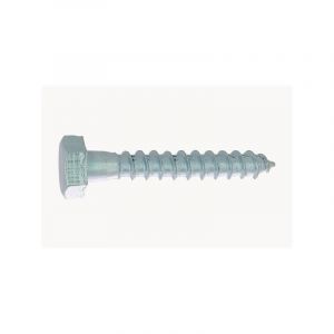 Vis à bois tête hexagonale tirefond - acier zingué blanc tête hexagonale (h) 6 mm din 571 sans empreinte 1 boîte(s) de 100 pièce(s) 100/60 mm bois, bo