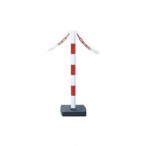 Poteau de signalisation poteau pvc 0.90 m rouge/blanc sur socle leste 1 pièce(s) - novap