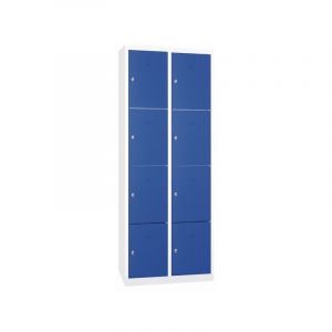 Casier scolaire m&eacute;tallique monobloc bleu 1 pi&egrave;ce(s) casier scolaire 2 x 4 cases 40 cm 1800 x 800 x 500 mm - bleu m&eacute;tal 500 mm 800 mm 1800 mm sans 40 m