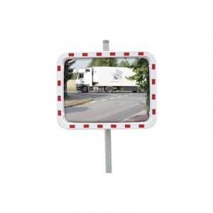 Miroir de circulation dancop 1 pièce(s) miroir de circulation h600xl800 mm plastique, rouge/blanc - dancop