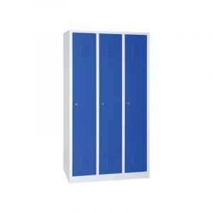 Vestiaire industrie propre 1 pièce(s) vestiaire industrie propre 3 cases 1800x885x500mm - bleu - mobika