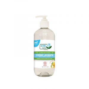Crème lavante mains écocert 1 flacon(s) de 500 millilitre(s) crème lavante mains écocert à pompe liquide savon doux - action verte