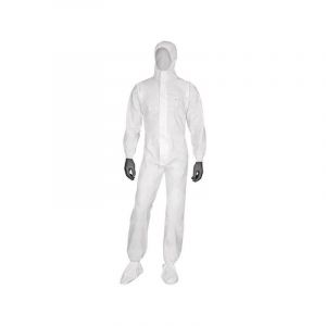 Combinaison jetable &agrave; capuche type 5b /6b deltatek 5000 blanc m combinaison micro-poreux combinaison jetable &agrave; capuche type 5b /6b deltatek 5000 tm 1