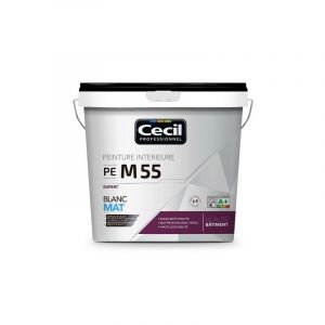 Peintures blanc mat expert pe m55 peinture blanc mat expert pe m55 supports neufs ou sains intérieur brosse/rouleau, pistolet sans air eau blanc très