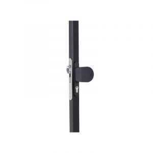 Paire de poignées arrondies en aluminium anodisé 1 pièce(s) paire de poignées arrondies fixes + manoeuvrables - alu noir - locinox