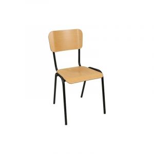 Lot chaise gerbable bmv 1 carton(s) de 4 pièce(s) chaise gerbable hêtre naturel laqué - bmv