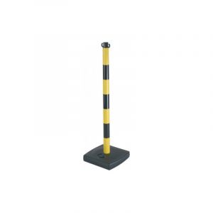 Poteau de signalisation poteau pvc 0.90 m jaune/noir sur socle leste 1 pièce(s) - novap