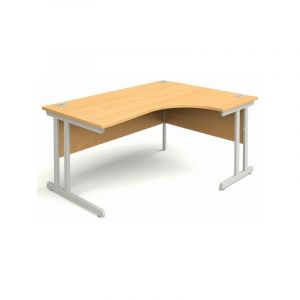 Bureau d'angle avec pi&eacute;tement m&eacute;tal en l 53 kg 1 pi&egrave;ce(s) 25 mm 1600 mm 730 mm droite m&eacute;lamin&eacute; h&ecirc;tre 0 bureau d'angle &agrave; droite 1600 x 1200 x 730 mm -
