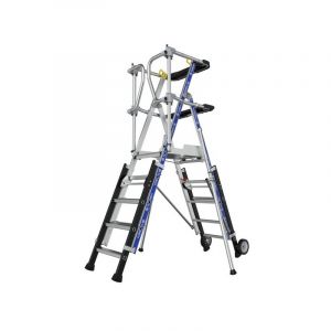 Plate-forme roulante sherpascopic garde-corps portillon 1 pi&egrave;ce(s) roulante, t&eacute;l&eacute;scopique plate-forme roulante sherpascopic 5/7 marches 31.6 kg 3.61 m