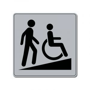 Plaquettes signal&eacute;tiques carr&eacute;es plaquette - rampe d'acc&eacute;s 1 pi&egrave;ce(s) - novap